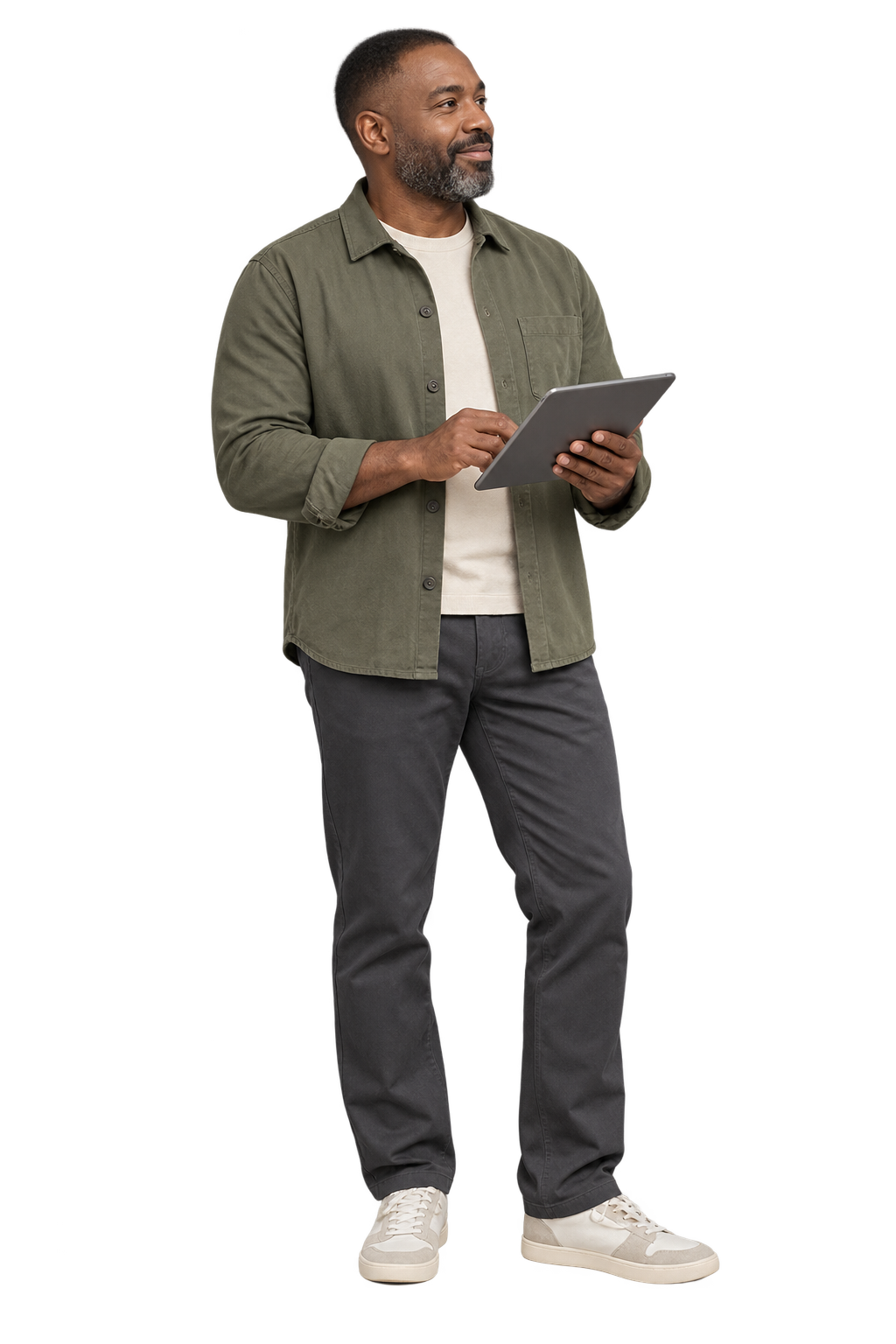 An ecommerce operations manager reviewing stock information on a tablet