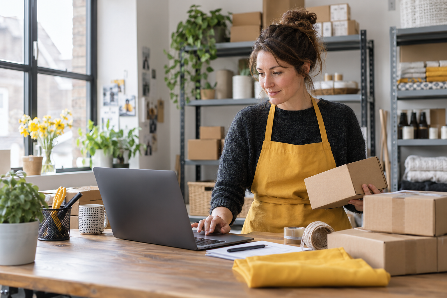 An independent UK online retailer preparing customer orders