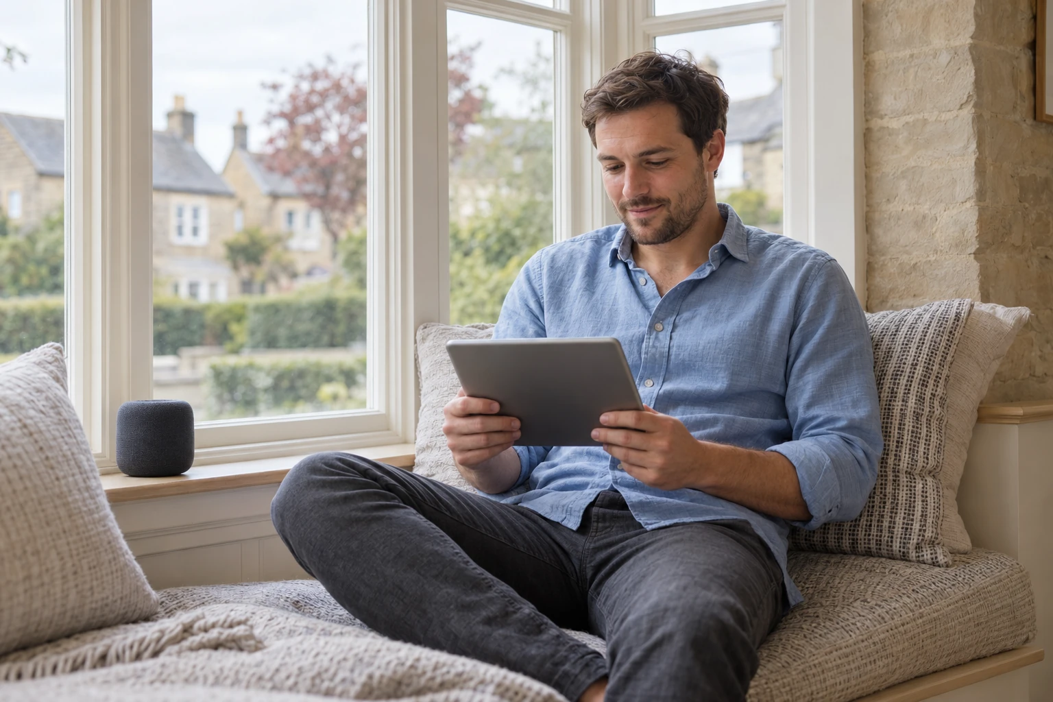 A shopper comparing options on a tablet at home