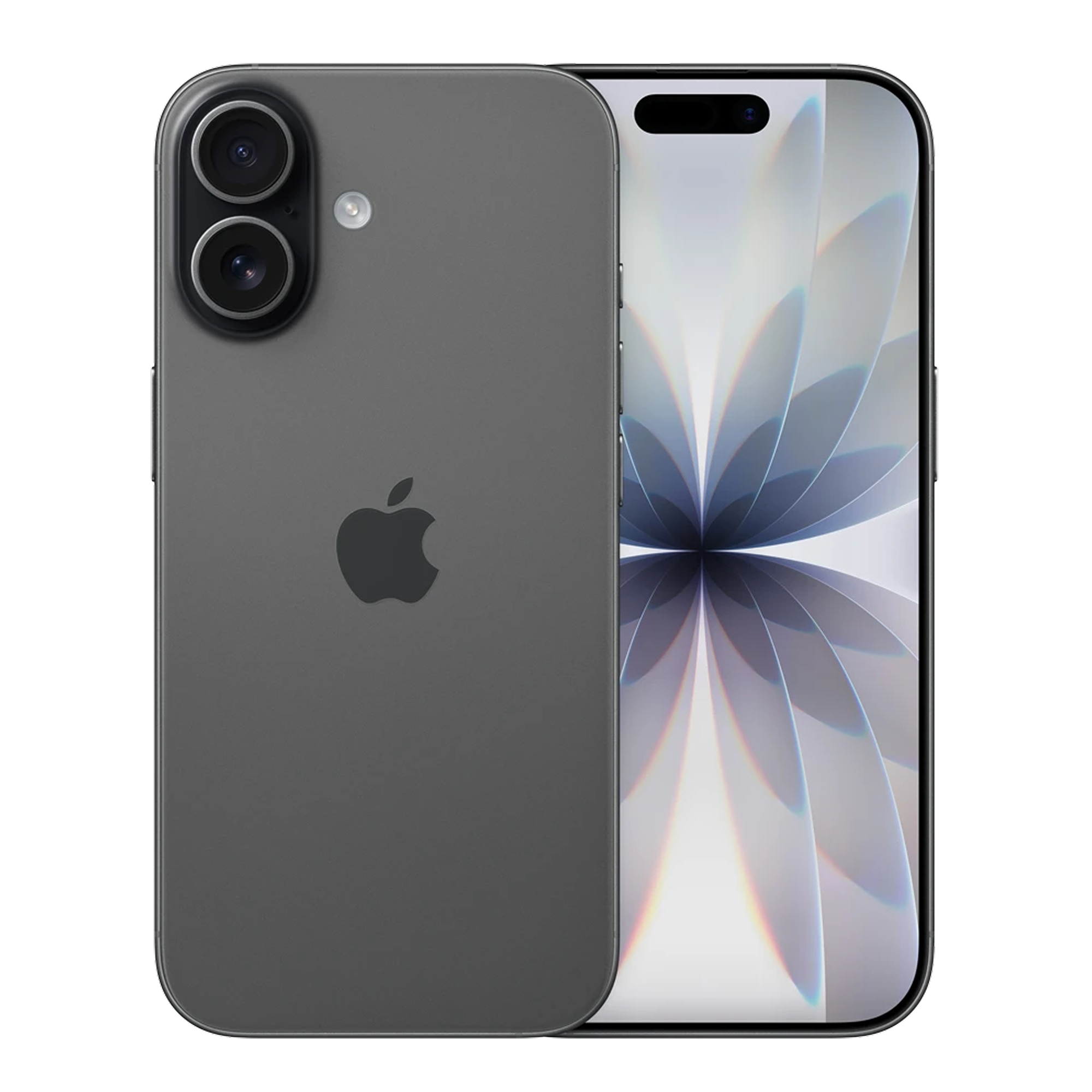 Supplied Apple iPhone 17 packshot in Black, front and back