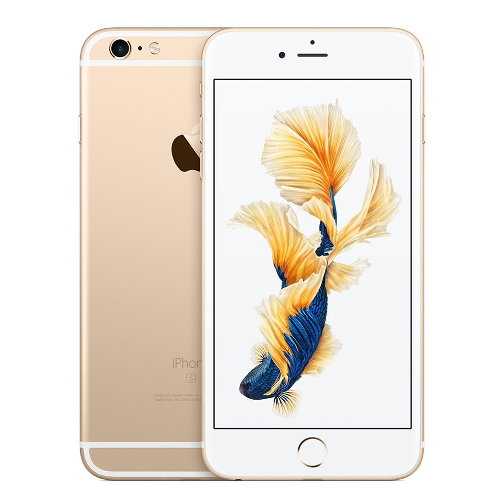 Supplied Apple iPhone 6s Plus packshot in Gold, front and back