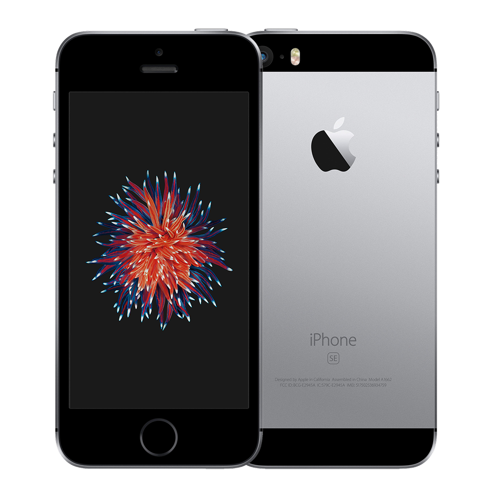 Supplied original Apple iPhone SE packshot, front and back