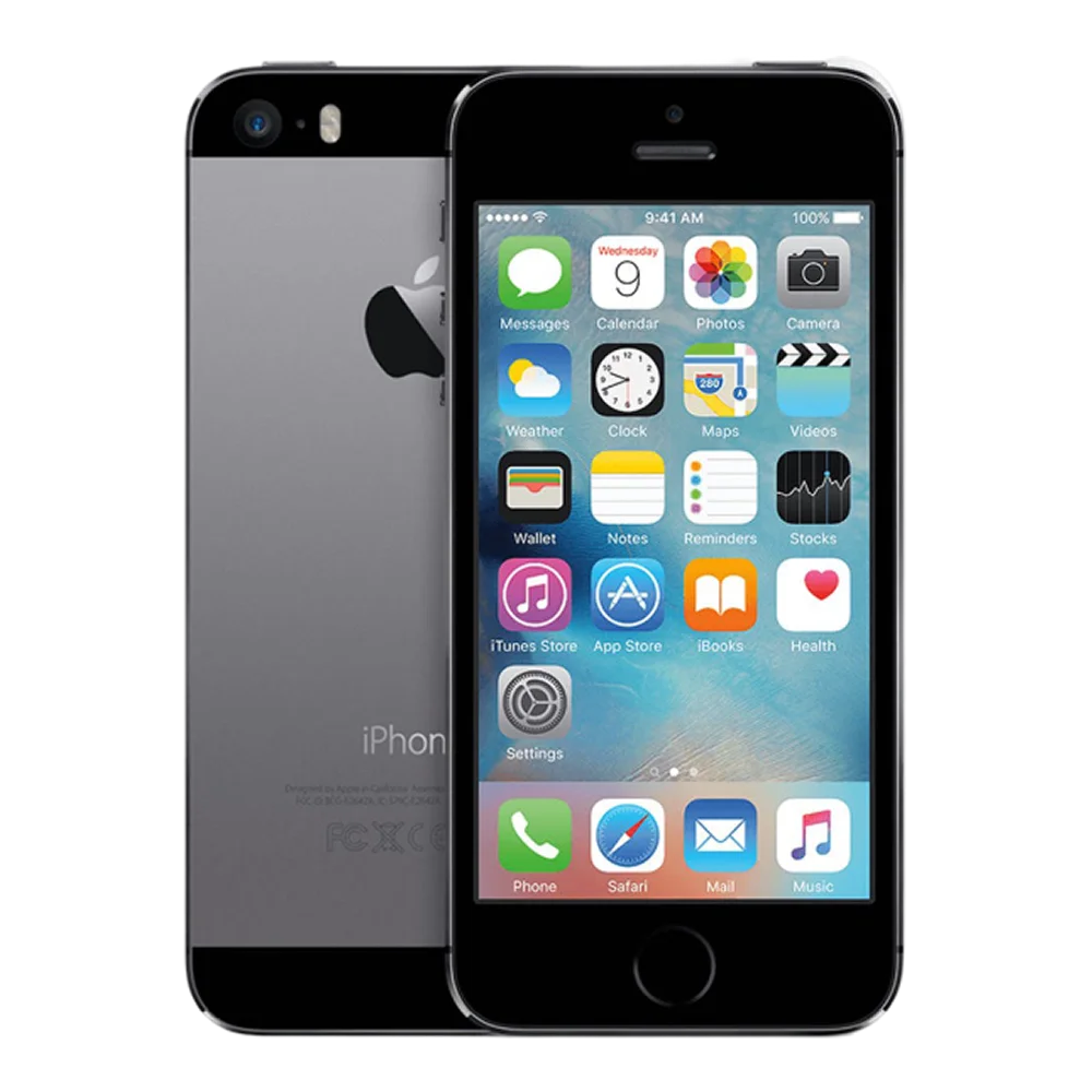 Supplied Apple iPhone 5s in Space Gray model image, front and back