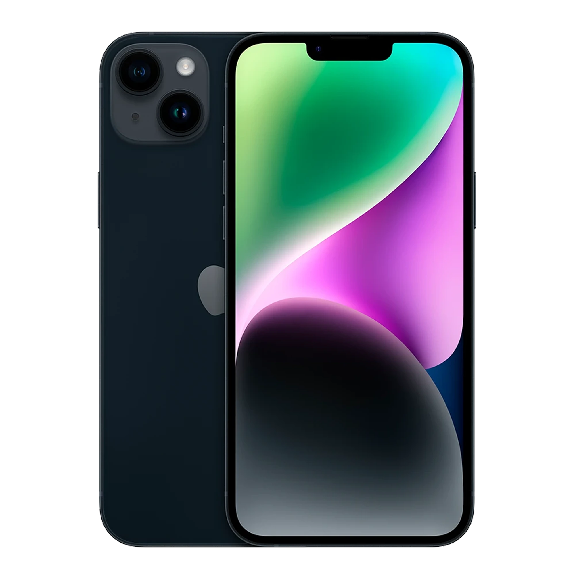 Supplied Apple iPhone 14 Plus 128GB in Midnight model image, front and back