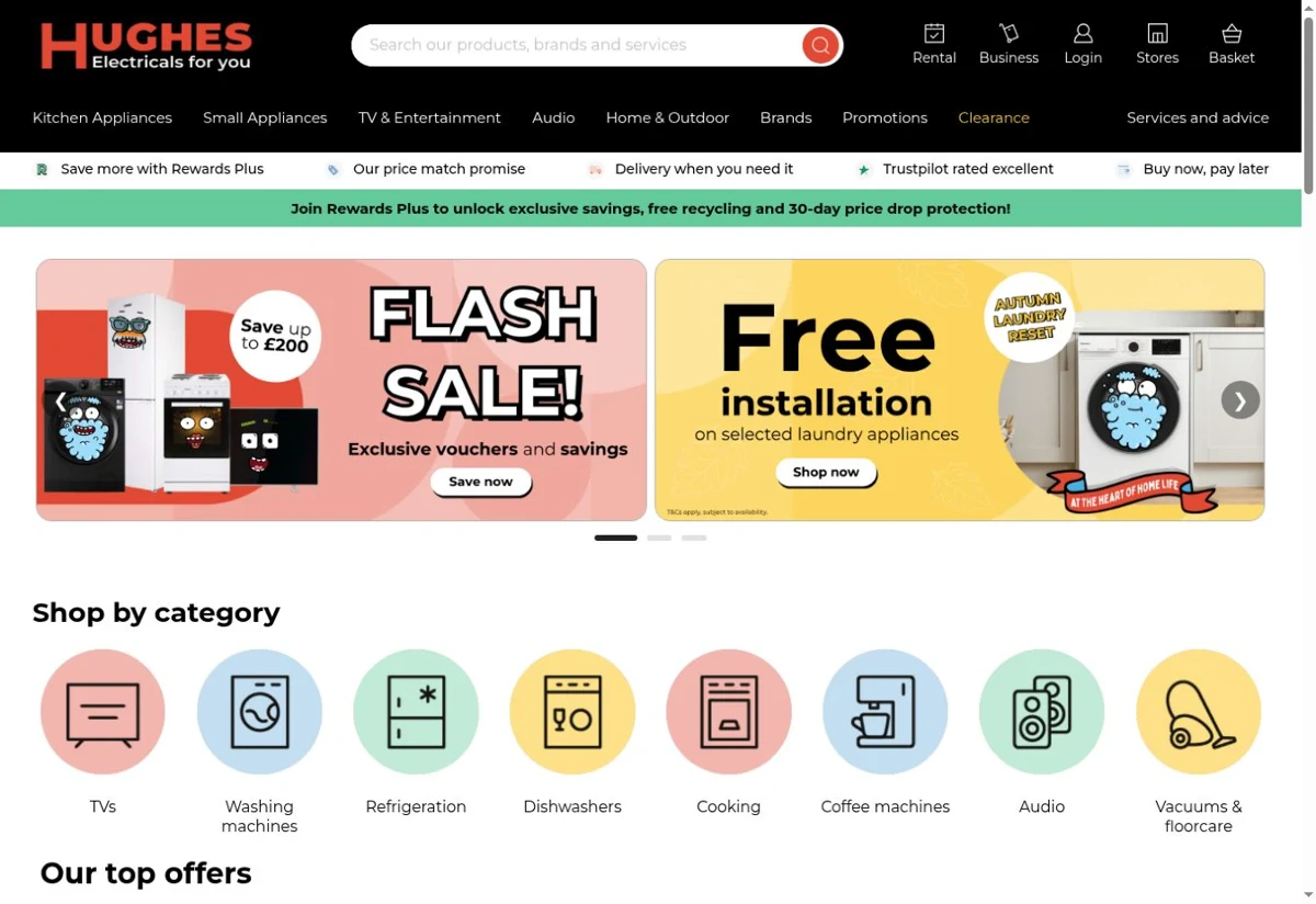 Hughes desktop website preview