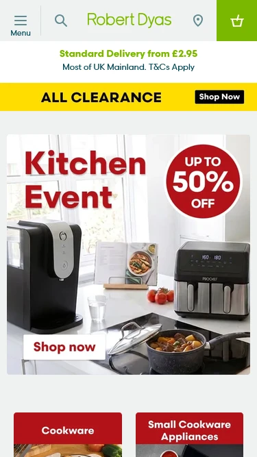 Robert Dyas mobile website preview